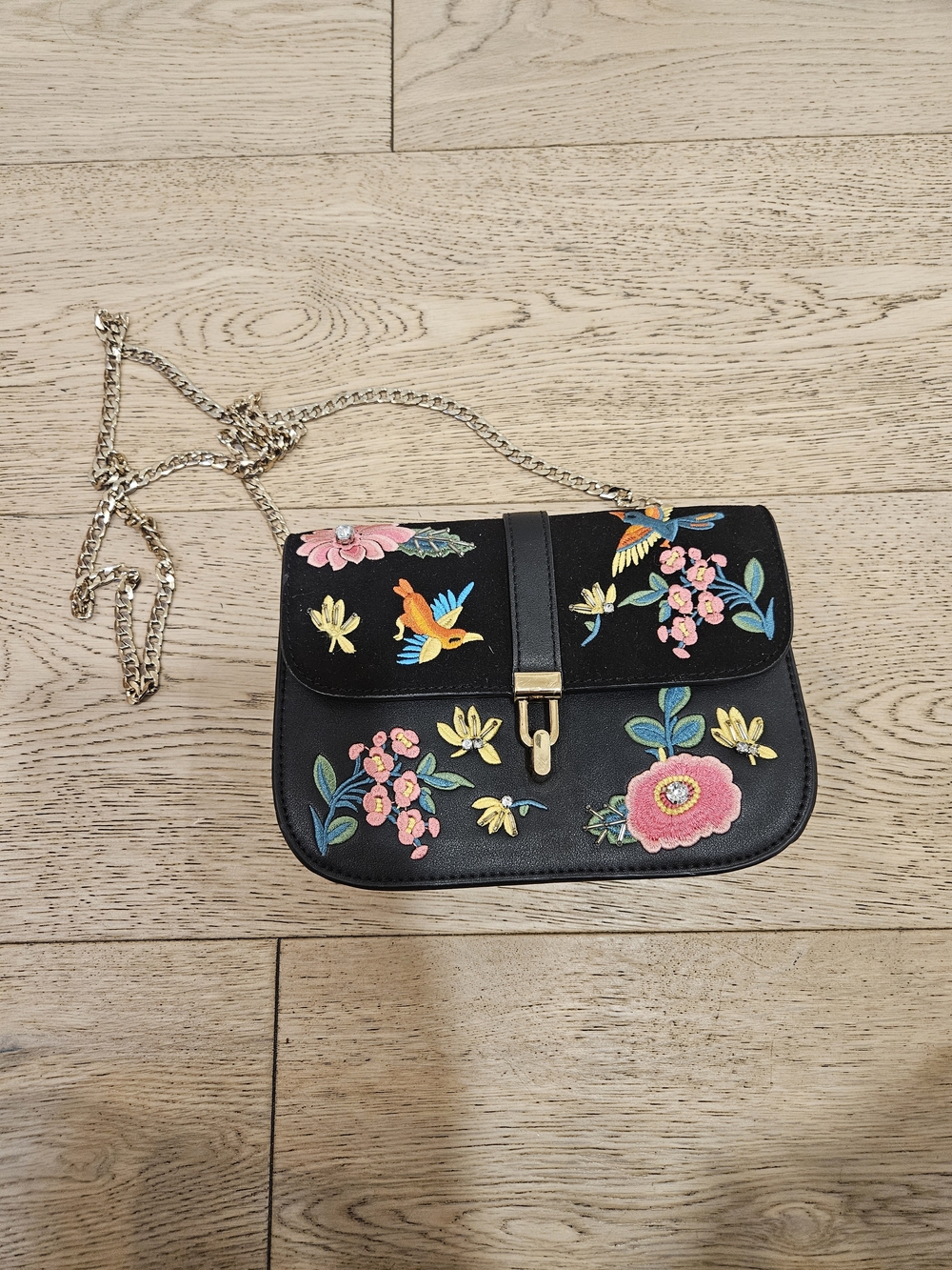 Topshop Hummingbird Embroidered Crossbody Bag